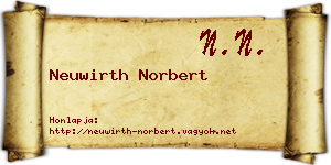 Neuwirth Norbert névjegykártya